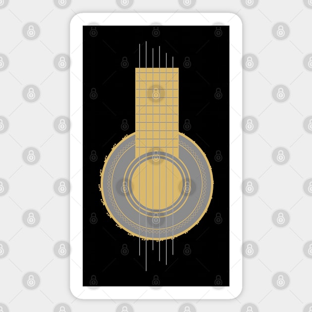 Guitar player // Gold Solid Magnet by Degiab